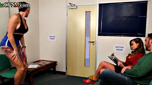 CFNM perv sluts deepthroating lucky guy in the waiting room