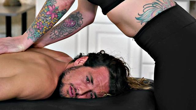 NURU MASSAGE - Hot Masseuse Crystal Taylor gives her best to injured client