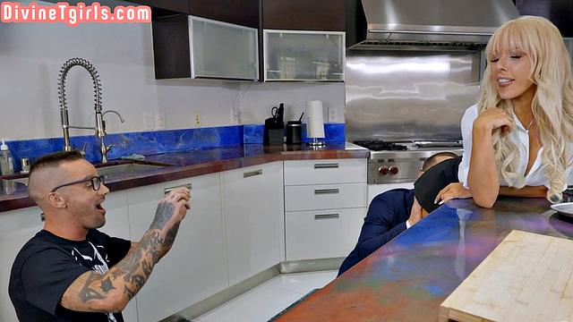 Big-titted blonde gets ass pounded