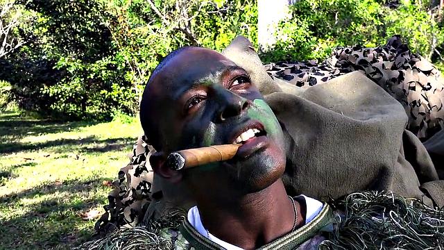 Army gay fucked outdoors in missionary in anal