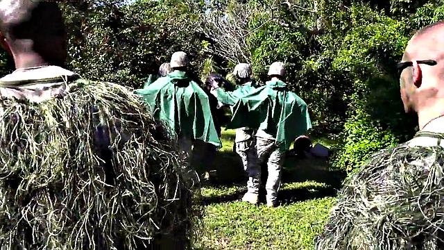 Army gay fucked outdoors in missionary in anal