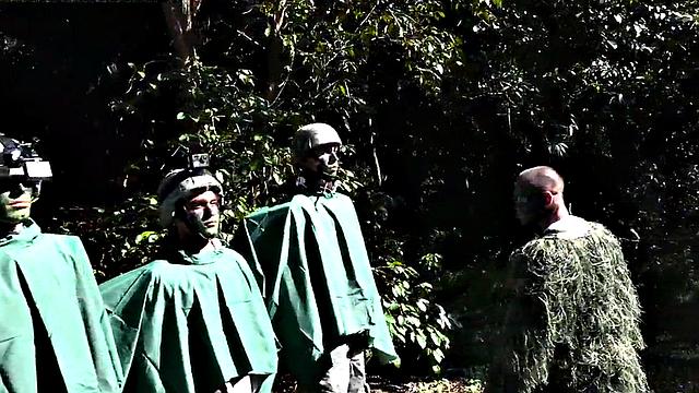 Army gay fucked outdoors in missionary in anal