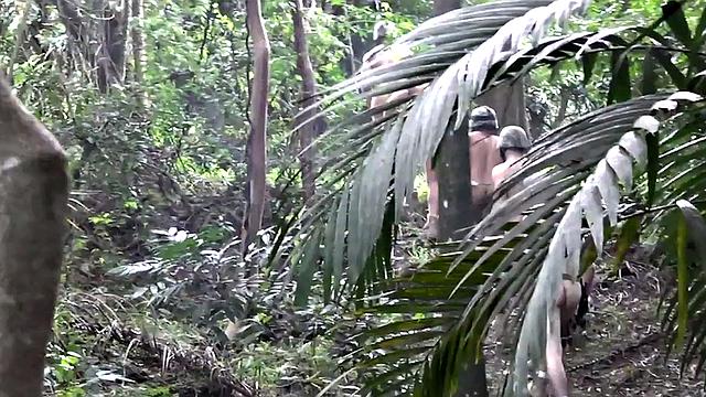 Army gay fucked outdoors in missionary in anal