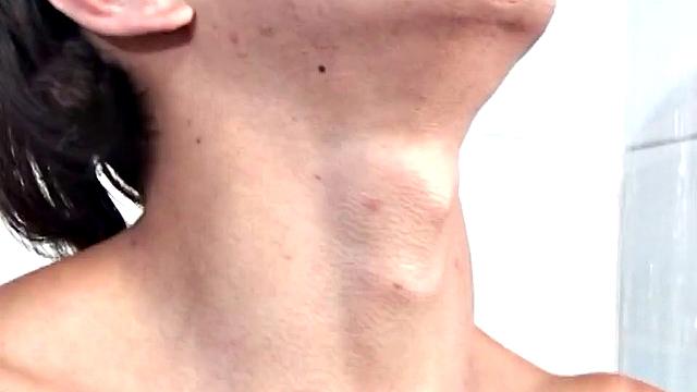 Latin boy Trend strips in shower and reveals underwear boner.