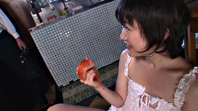 Sausage in pussy and cock in mouth of Ito Aoba