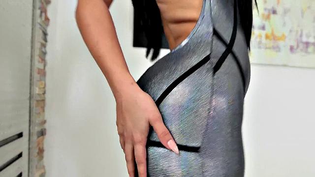 Brooke The Body, the stunning brunette, gives you a one-on-one blowjob in high heels and doggystyle