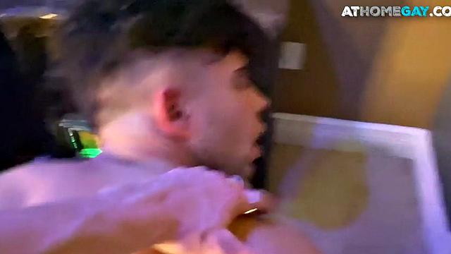 Homemade stud barebacked by BF in bed after bathtub action