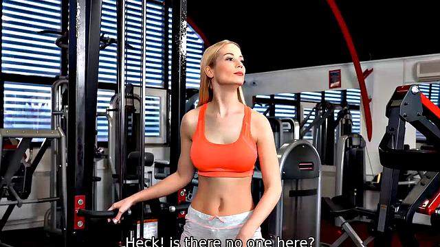 STUCK4K. Chick humped by fitness trainer to be rescued in gym