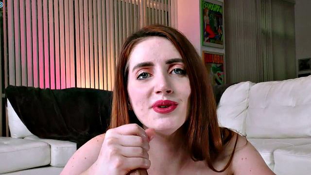 Redhead handjob beauty jerking off pov bf before titfucking