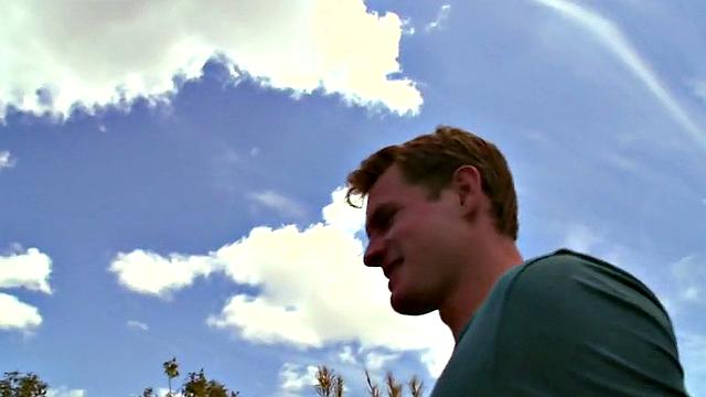 Black thug assfucked outdoors by white gay