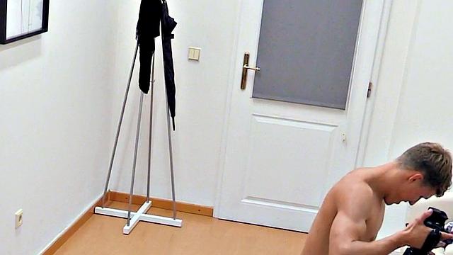 Real stud stroking and sucking cock till cumshot