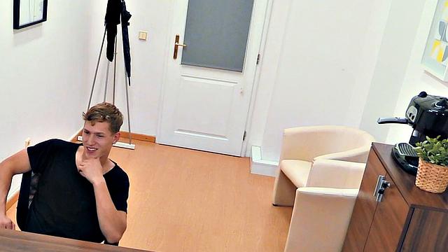 Real stud stroking and sucking cock till cumshot