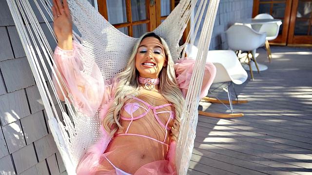 Abella and Whitney in high heels & stockings get kinky with pussy fingering & squirting in the bedroom