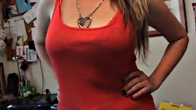 POV teen slut takes cock