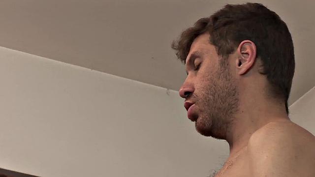 Submissive jock throatfucked by DILF