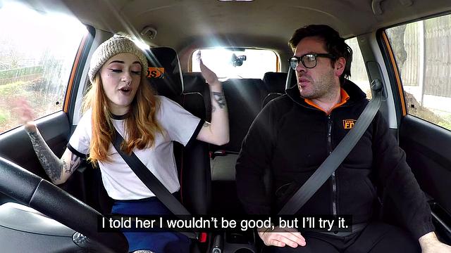 Sexy Minx in glasses gets drilled in all positions while driving