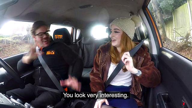 Sexy Minx in glasses gets drilled in all positions while driving