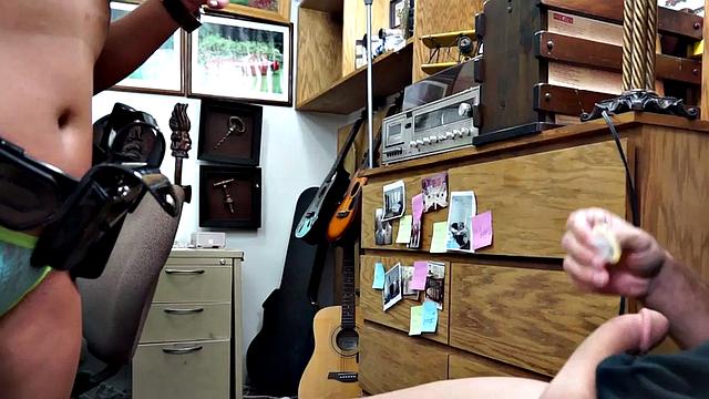 Pawnshop police POV pussyfucked in owner's office