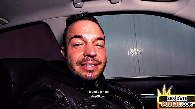 pulled blonde babe drilled outdoors