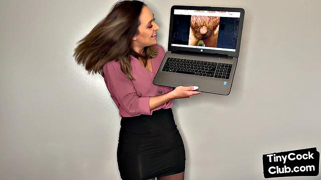 SPH solo babe in stockings talks dirty about small penises