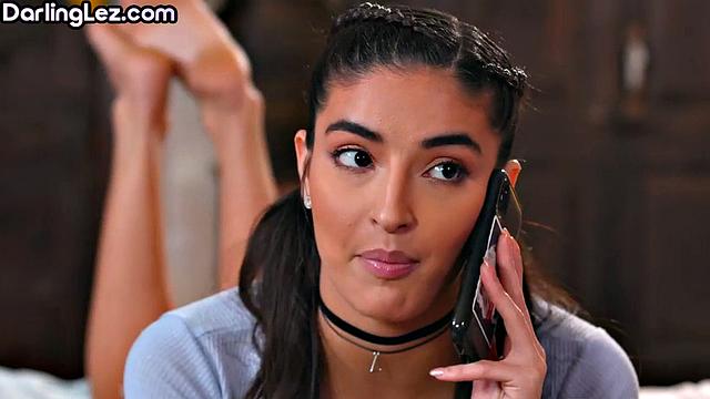 Stunning babe scissoring with GF