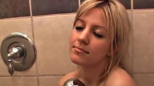 Masturbating teen Lexy Lohan takes a shower