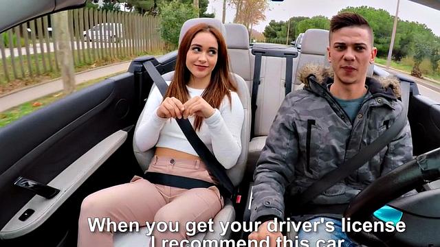 Pickedup Latina rides dick before doggy in the car