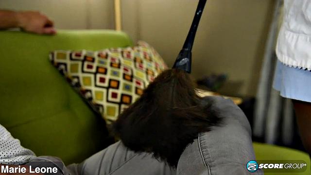 Big-titted maid ready to serve