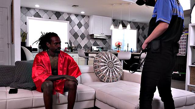 Nutsy Ex-Security Babe Gets BBC Creampied