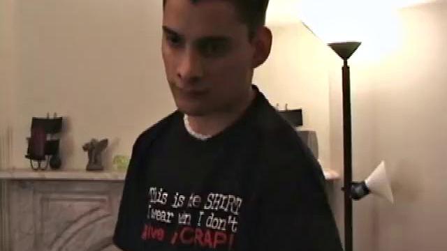 Travis Martinez starts out on the sofa to strip naked and get his dick boned up. Then he is all over the place, as he strokes hard and makes his big balls bounce. Eventually the horny young man blows his load.