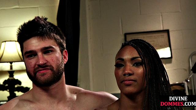 Classy ebony domina smashed