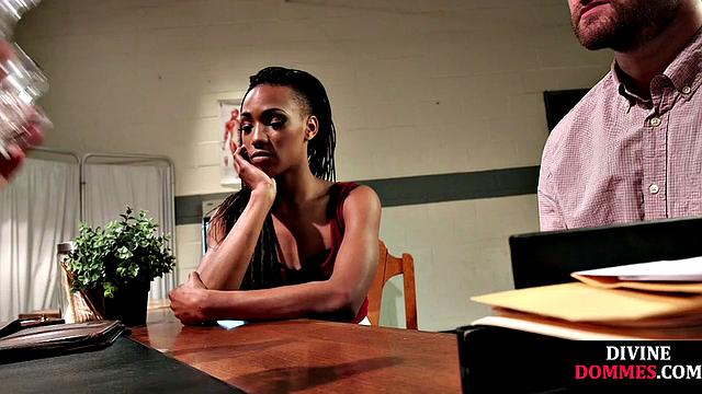 Classy ebony domina smashed