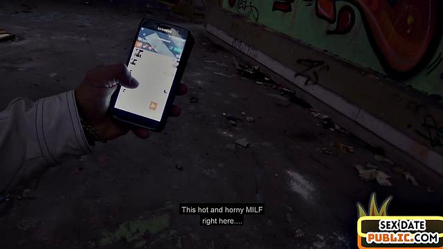 Busty babe cockriding outdoor