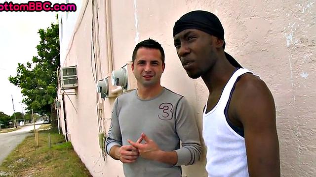 Black thug from the hood fucked in public by white top