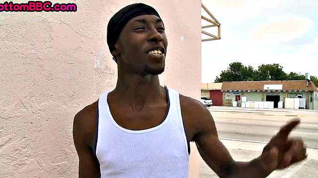 Black thug from the hood fucked in public by white top