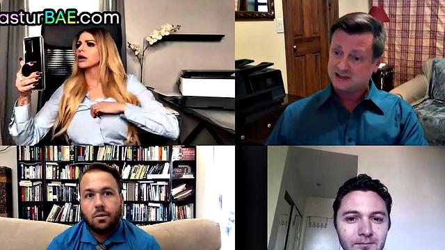 Masturbating secretary gets horny on cam in the office