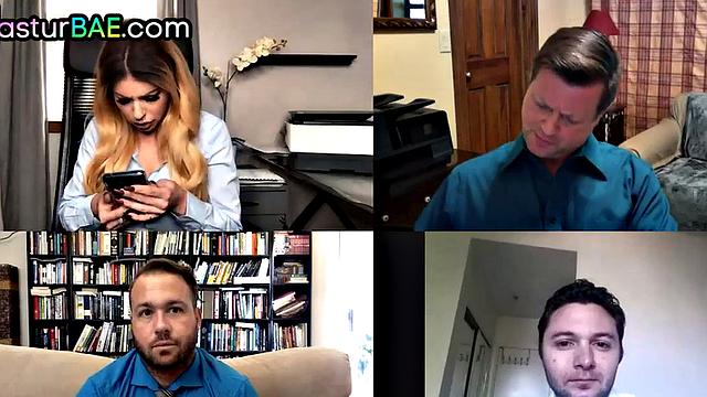 Masturbating secretary gets horny on cam in the office