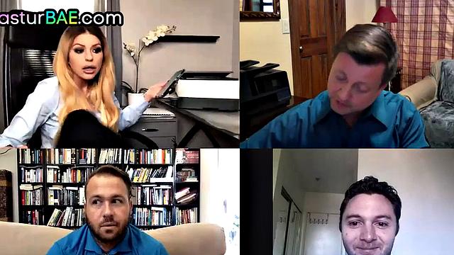 Masturbating secretary gets horny on cam in the office