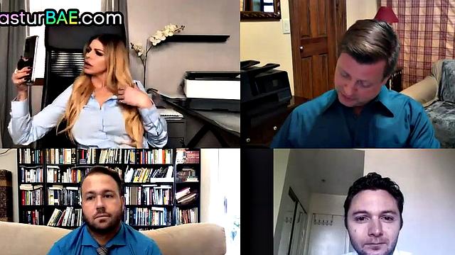 Masturbating secretary gets horny on cam in the office