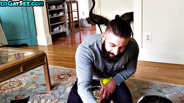 Hairy MTF gets pussylicked and fucked by bear