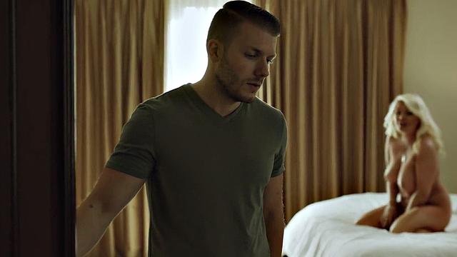 Blonde stepmother enjoys doggystyle fuck by stepson