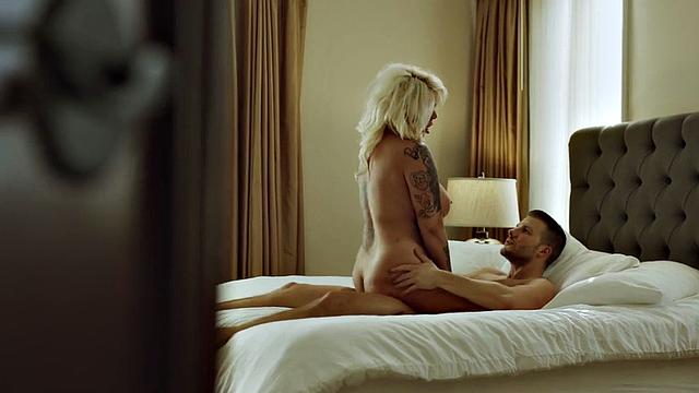 Blonde stepmother enjoys doggystyle fuck by stepson