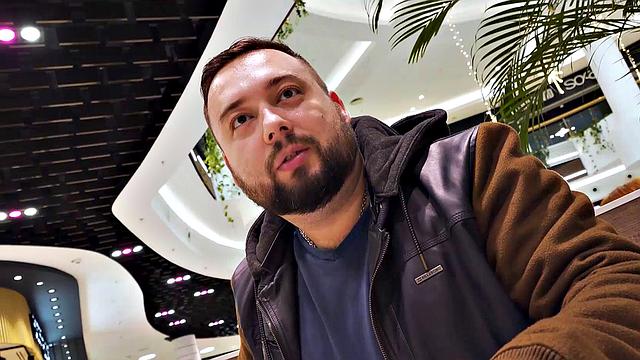 HUNT4K. Cuck stays in public toilet and watches GFs sex with hunter