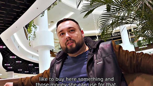 HUNT4K. Cuck stays in public toilet and watches GFs sex with hunter