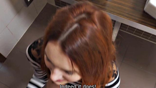 HUNT4K. Cuck stays in public toilet and watches GFs sex with hunter