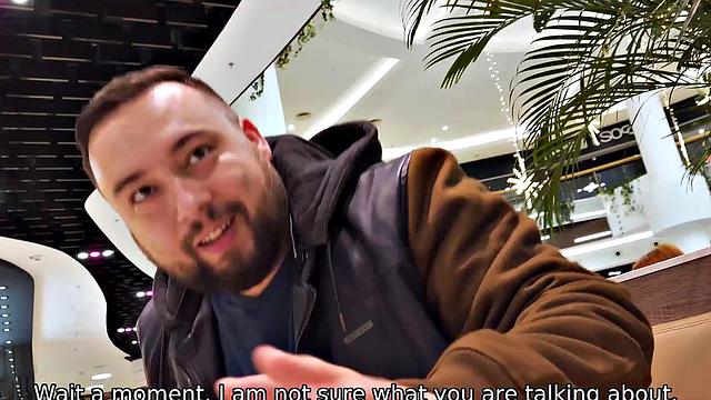 HUNT4K. Cuck stays in public toilet and watches GFs sex with hunter