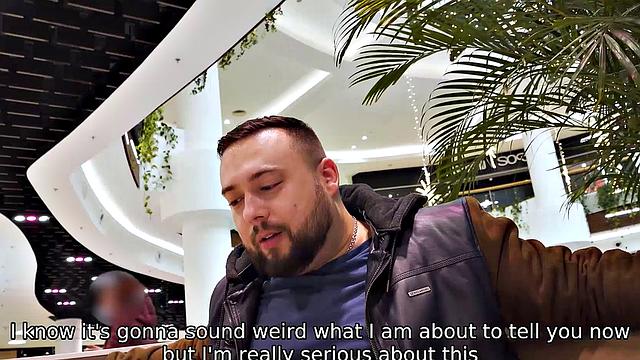 HUNT4K. Cuck stays in public toilet and watches GFs sex with hunter