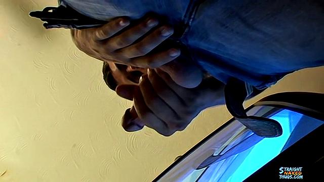 Bryce Corbin strokes his hard cock and cums for the camera