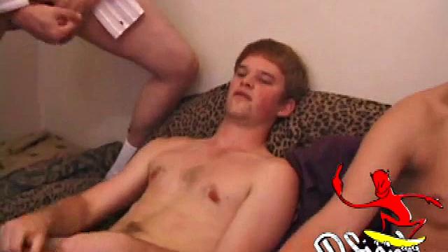 Tre Bone isn't scared of Matthew's big dick and quickly goes down on it. Gunner starts sucking on Tre's cock before blowing Matthew.