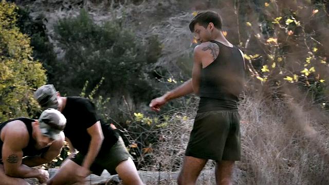 Gay stepbrother barebacked in military dormitory by stepbrother